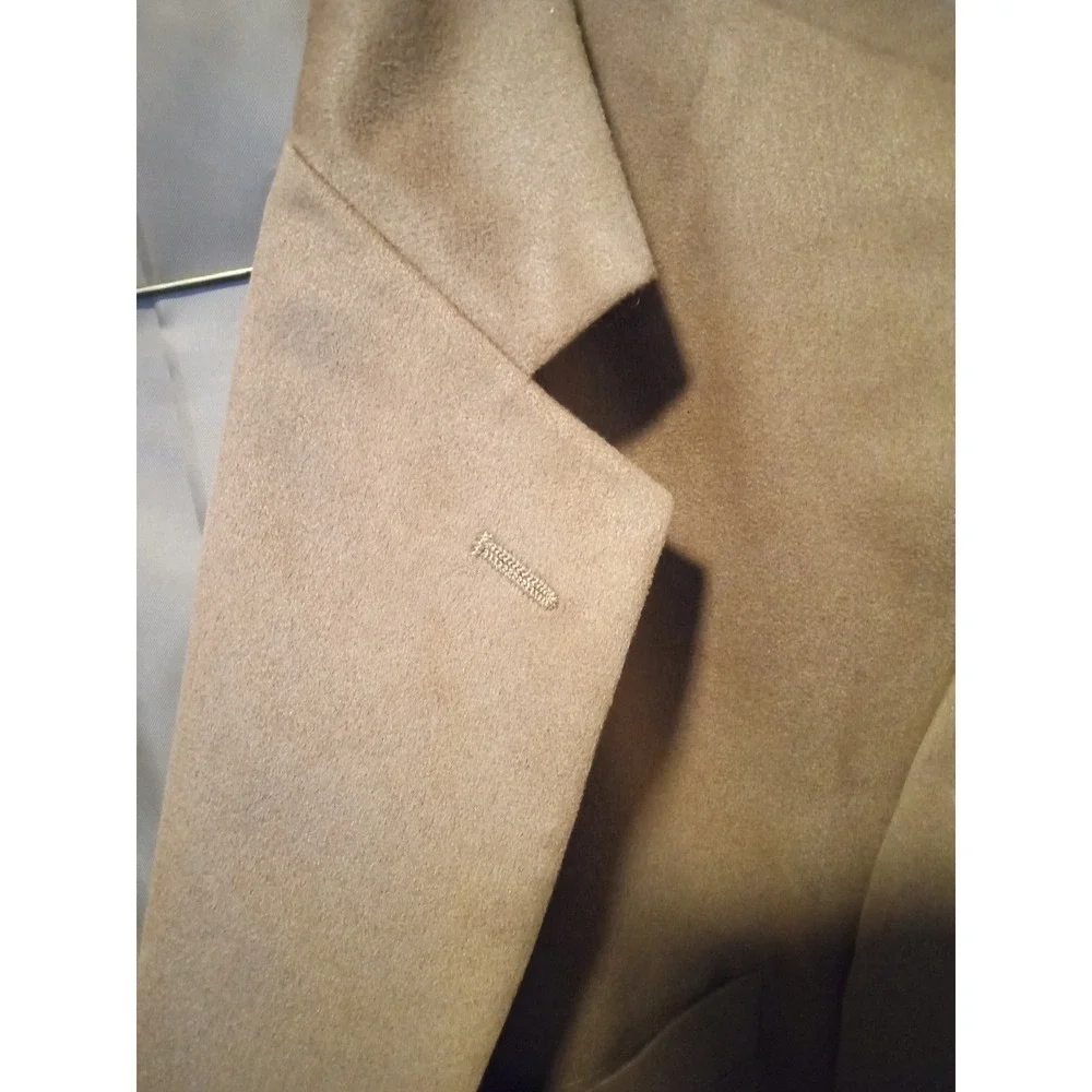 Bert Pulitzer Supra Suede Blazer Mens 46 Long Tan Camel Faux Suede‎ Sport Coat